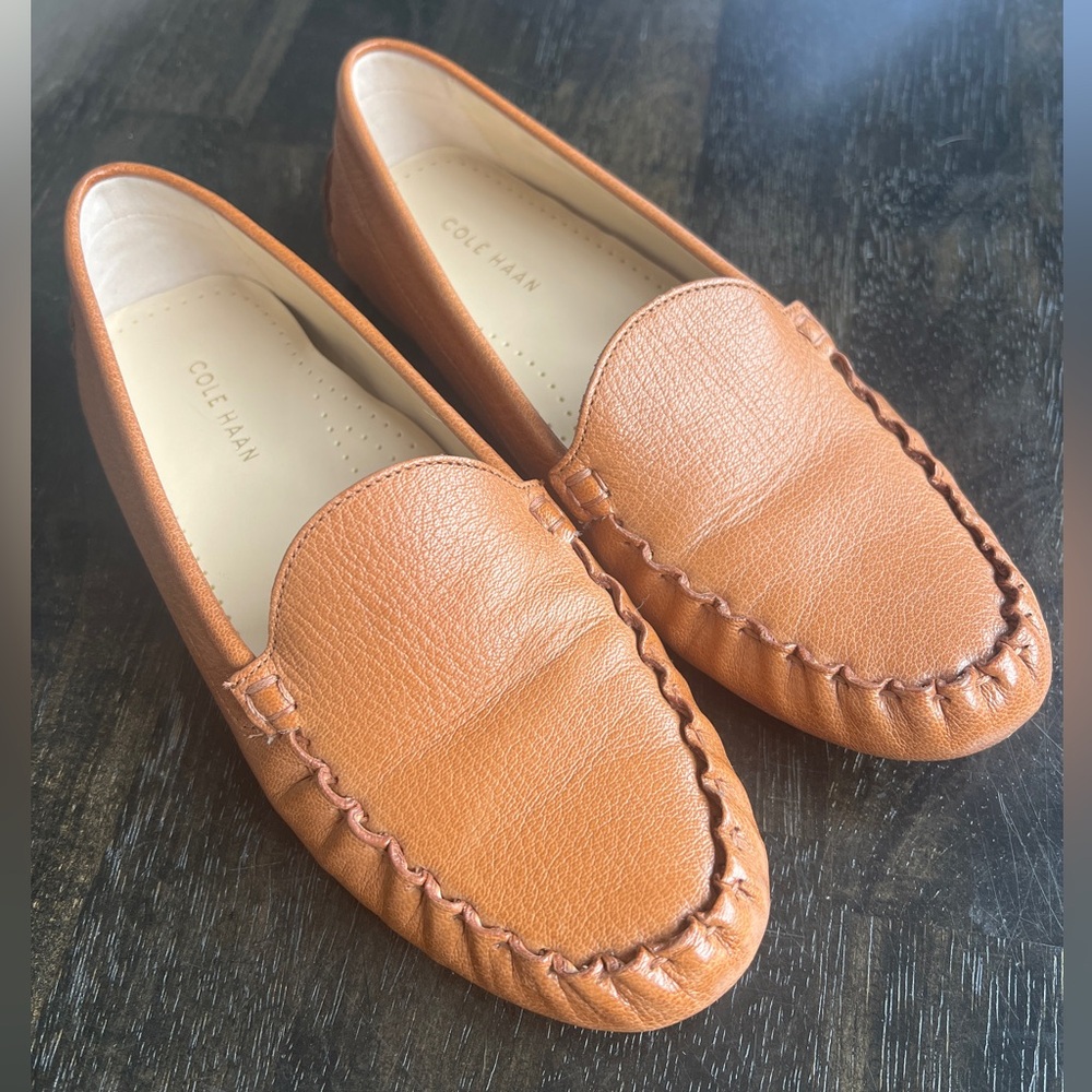 Cole Haan Womens Evelyn Driver W13572 Moccasins Toe Brown Loafer Shoes US 7.5